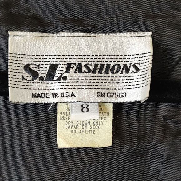 Vintage Pullover Style Stretchy Black Glitter Dress Size 8 - Picture 2 of 9